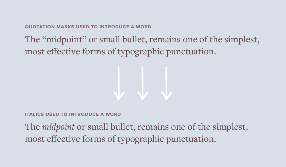 Quotation marks vs italics for emphasis